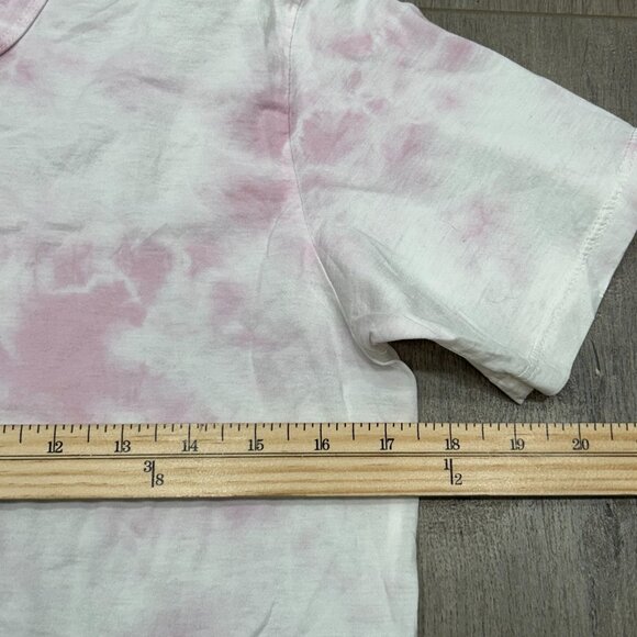 A.L.C. Oscar Pink White Tie Dye Cotton Short Sleeve Crewneck Casual Tee Size M - Picture 4 of 8